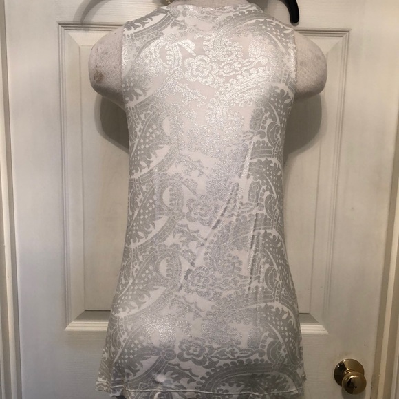 INC Silver Jeweled Keyhole Dress Top - Picture 5 of 8